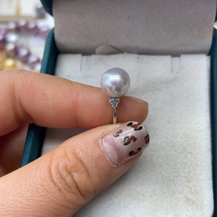 海水珍珠戒指银S925镶嵌
