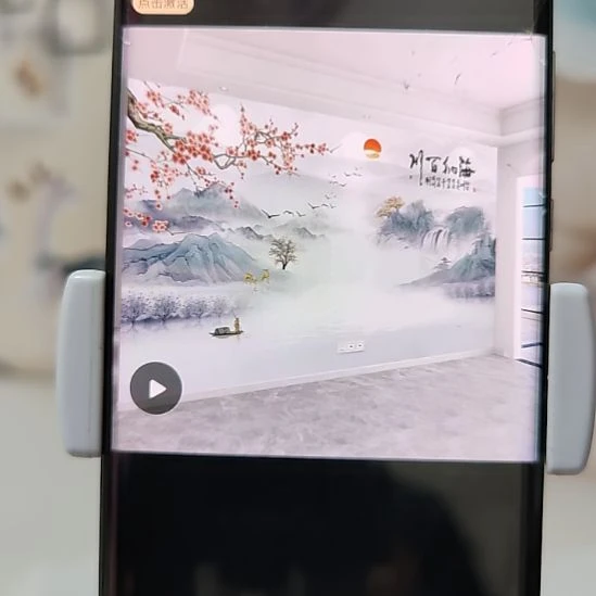 秦***语客厅电视墙壁画壁布