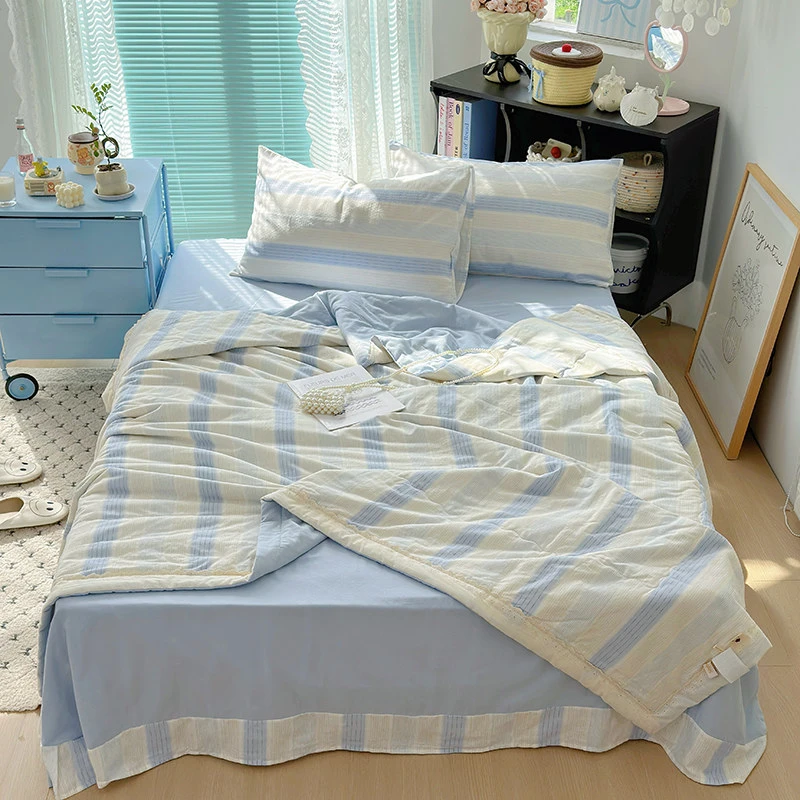 2025新款A类全棉双层纱花边款夏被棉花被子夏凉被