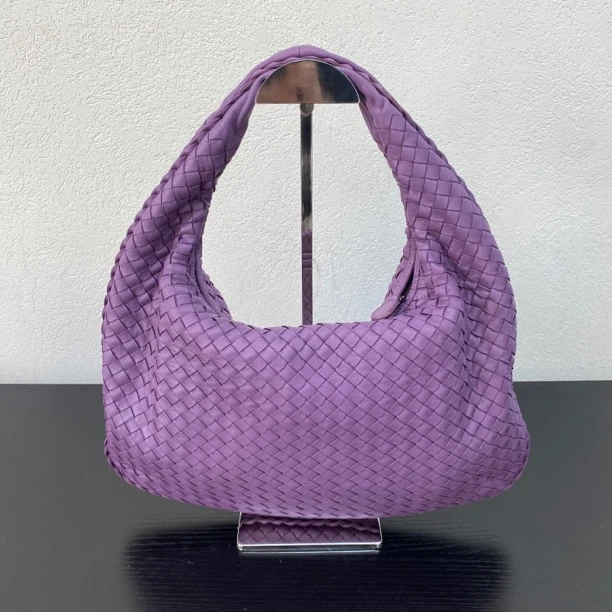 95新 BOTTEGA VENETA/葆蝶家 香芋紫编织小号和尚单肩包35 123809