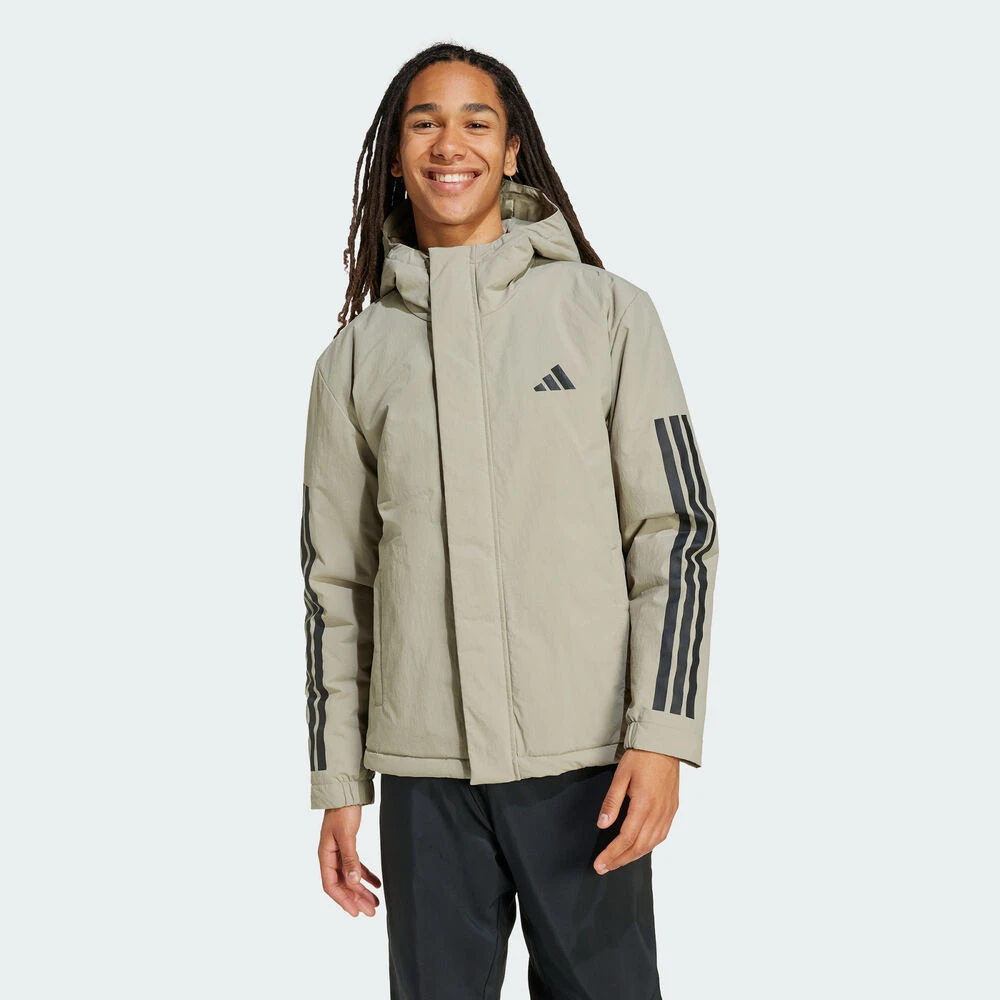 adidas阿迪达斯男子3S HOODED INS J双旦礼厚棉服JY8305