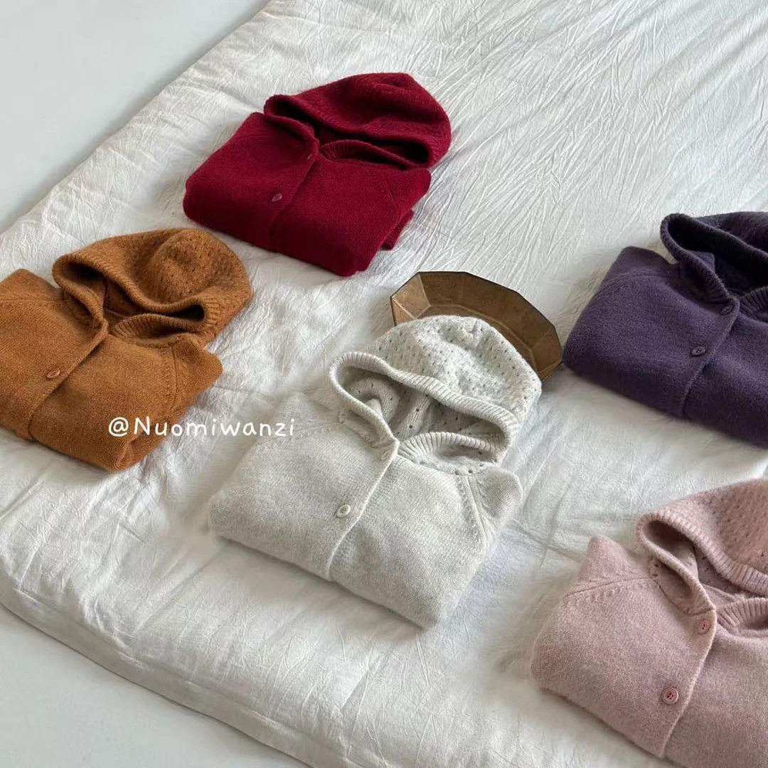 丸子十【现货】儿童韩版洋气连帽加厚亲子毛衣开衫（冬款）WZJ-54067