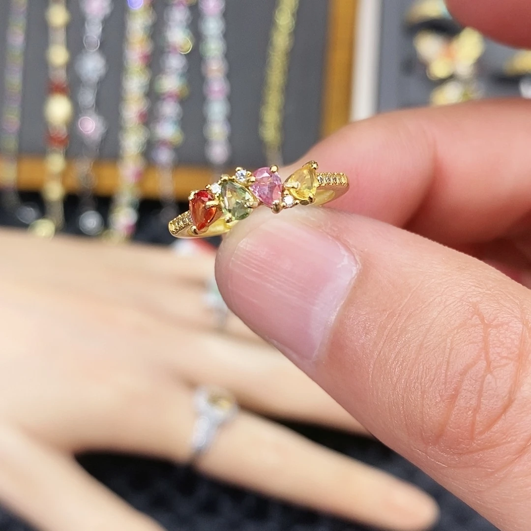 戒指银S925镶嵌蓝宝石