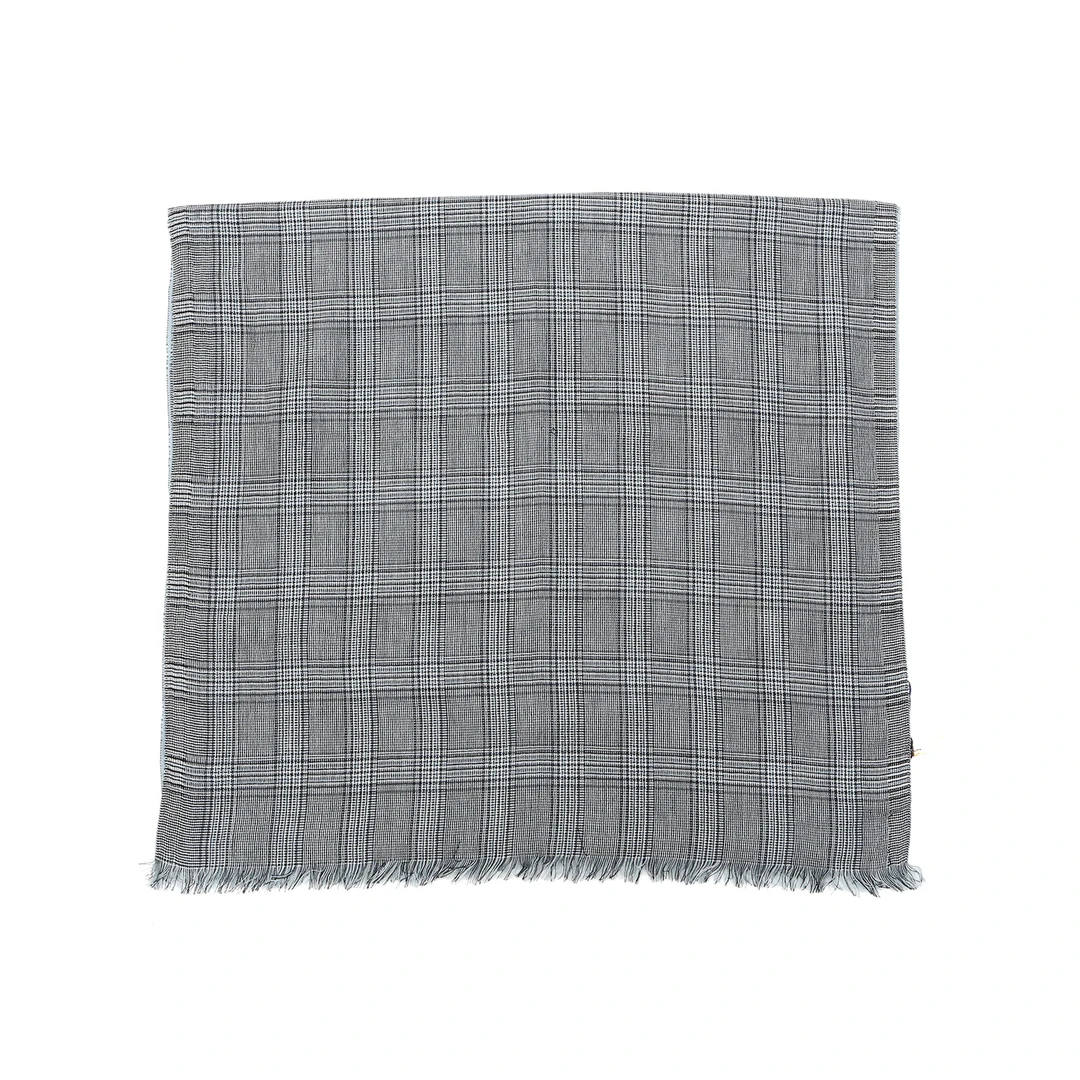 99新 GUCCI/古驰 蓝灰格纹围巾367862 50*185 灰色P241997235