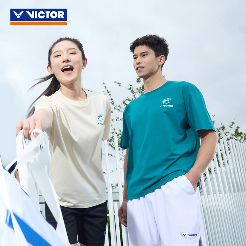 VICTOR/威克多羽毛球服官方透气轻薄速干训练针织运动短袖T-55013