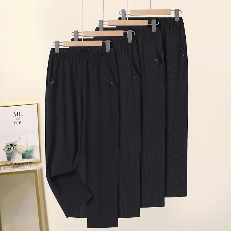 中老年女装老年春秋裤子中年老年人弹力春夏老人夏季