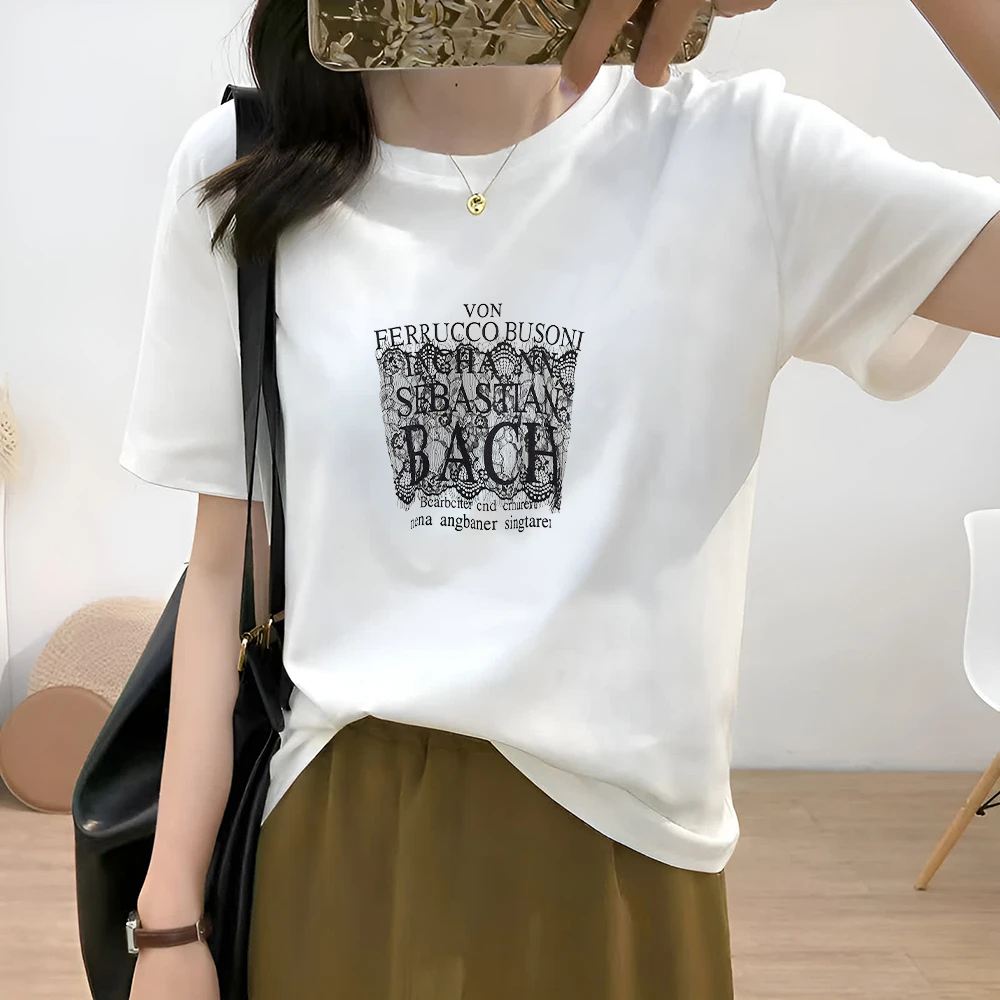 白色内搭圆领正肩短袖T恤女2025夏季新款宽松半袖设计感小众上衣