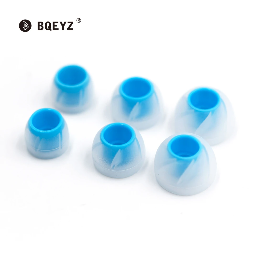 BQEYZ碗状双色螺旋硅胶耳机套硅胶耳塞入耳式耳机硅耳帽