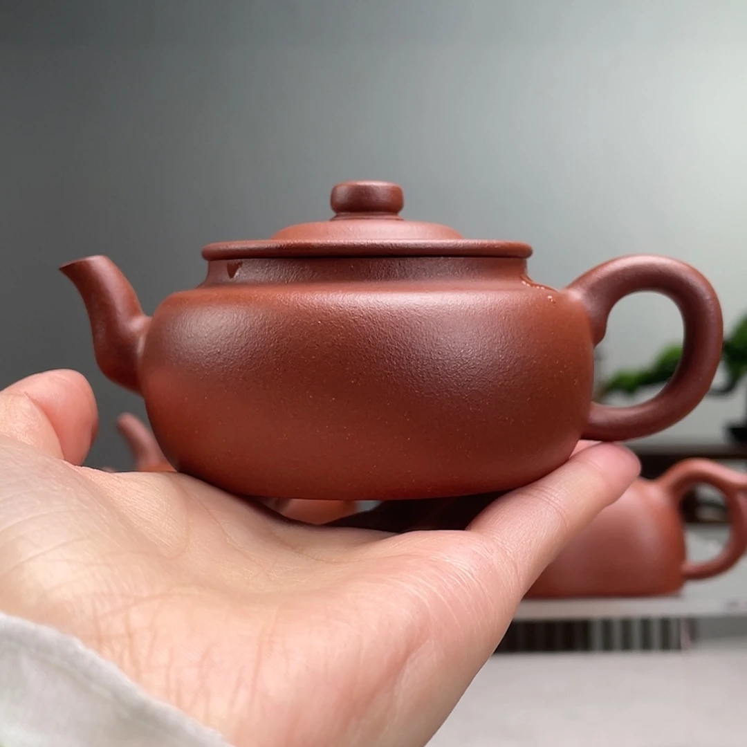 【闪购商品】茶壶紫砂老***姆红降坡旭帽容量170cc