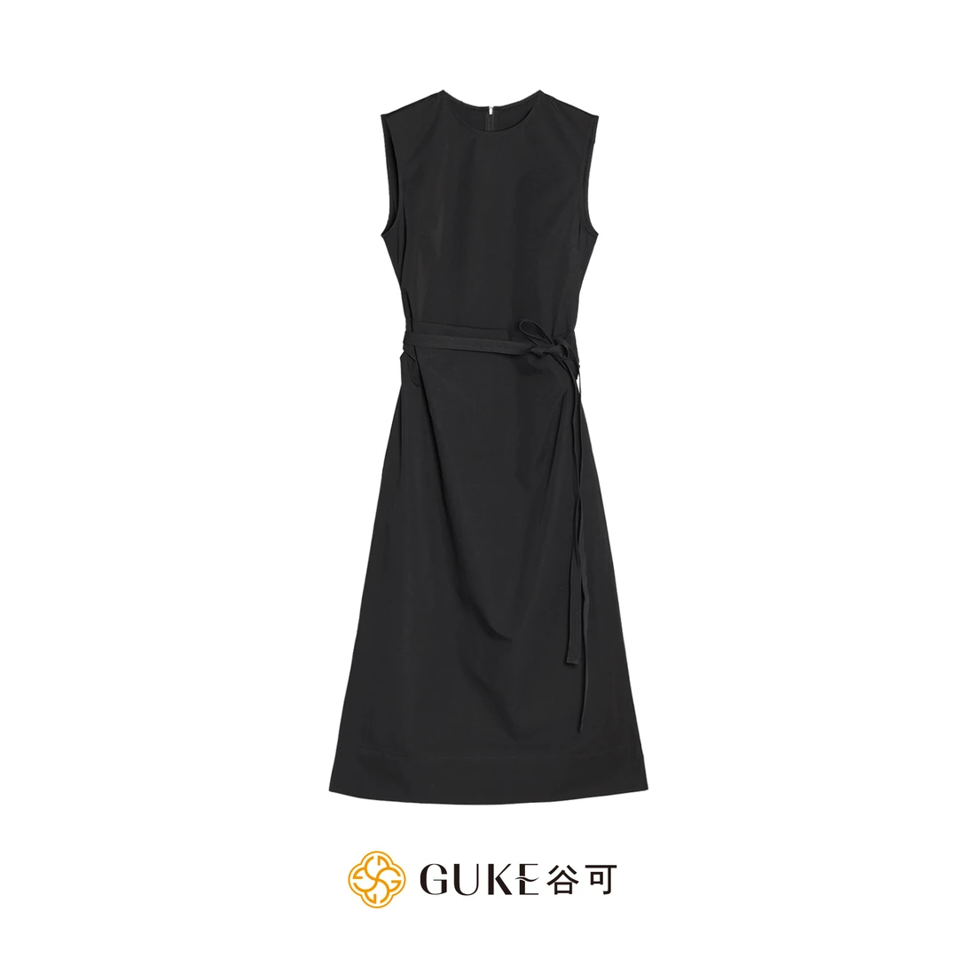 GKE/谷可LQ7537时尚无袖连衣裙2025夏季新款休闲风优雅气质裙子女