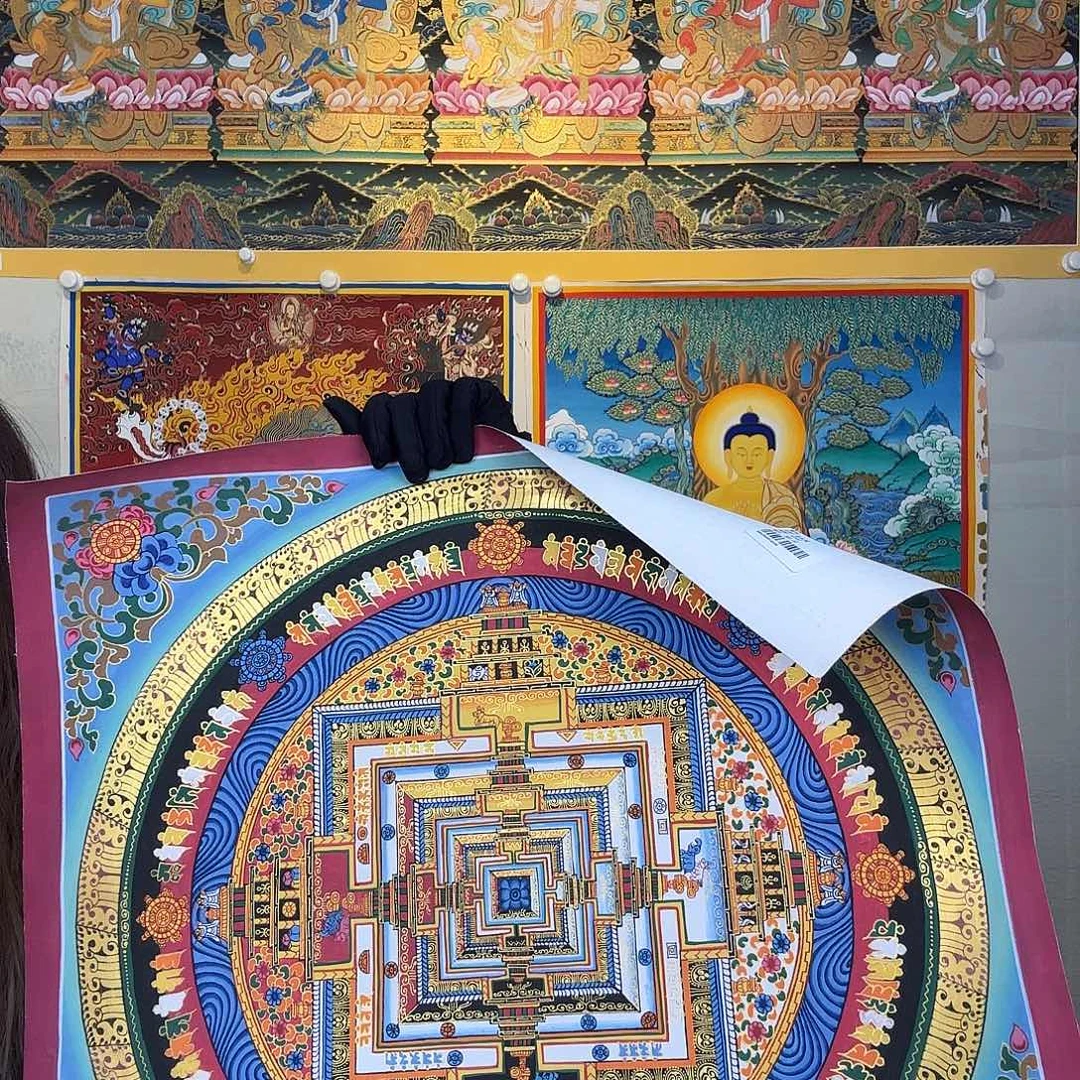 卷轴画纯手绘唐卡坛城50厘米左右