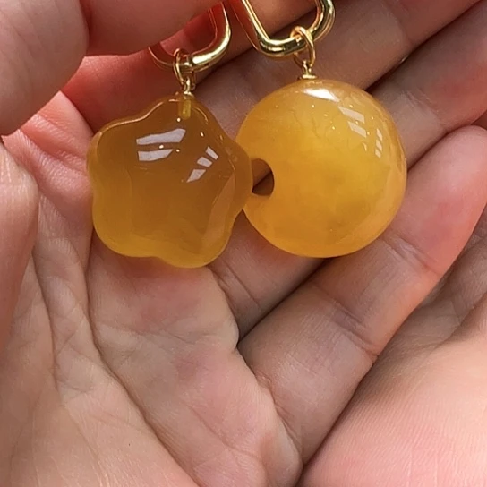 未镶嵌琥珀耳饰耳坠