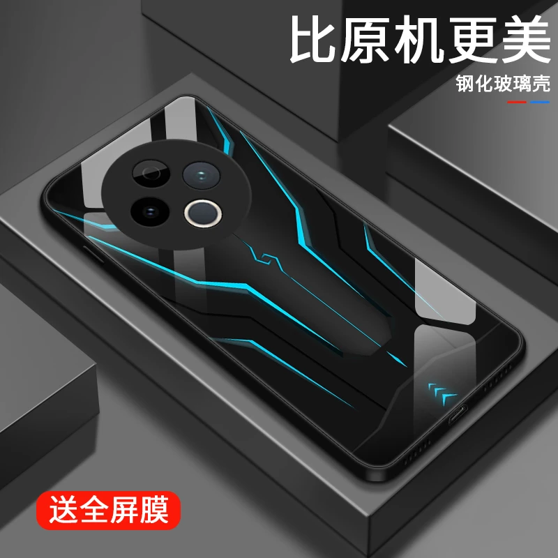 炫酷机甲适用vivoY500手机壳VIVOY500女款高级感玻璃壳壳散热情侣