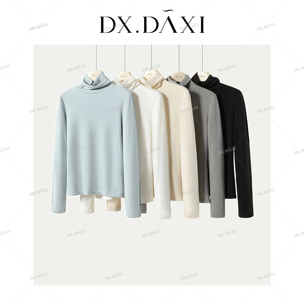 DX.DAXI【穿搭周报】天丝+桑蚕丝显瘦保暖堆堆领基础打底衫