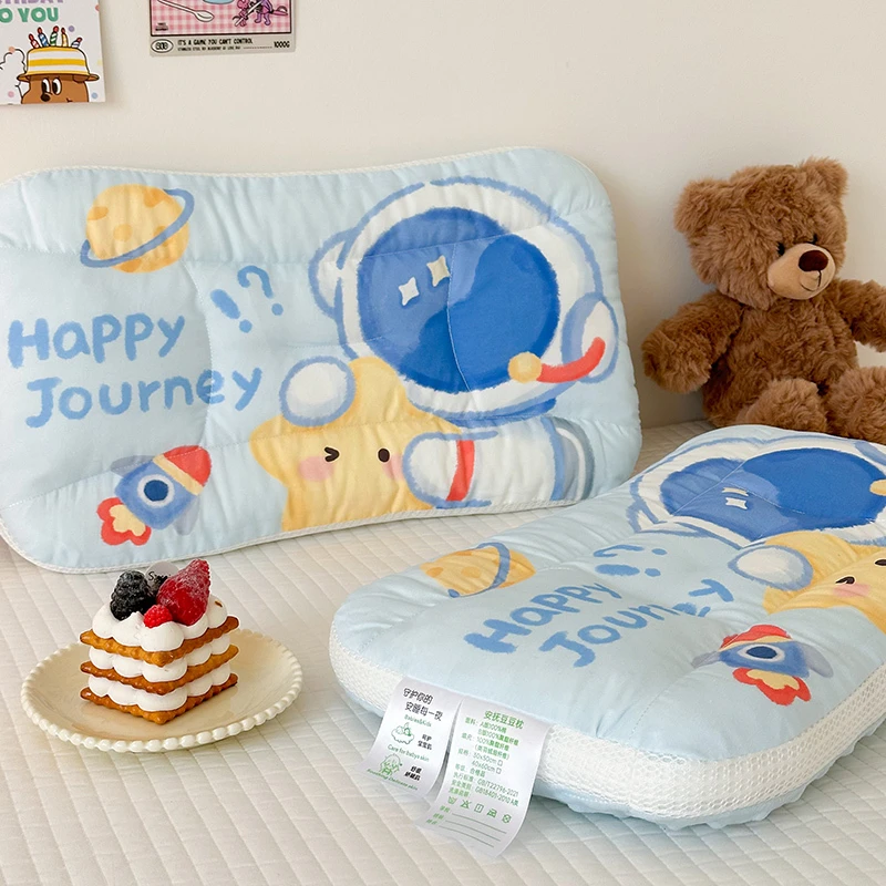 全棉卡通儿童学生宿舍枕头男孩女孩幼儿园可拆洗纯棉豆豆绒枕芯