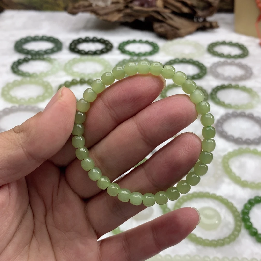 和田玉未镶嵌手串（直切晴水6）