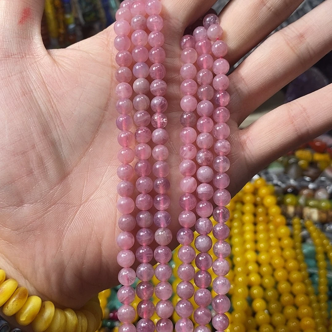 石英质玉未镶嵌，高品紫马粉6mm，