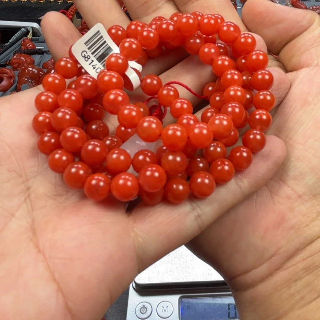 天***涯南红玛瑙未镶嵌颈饰