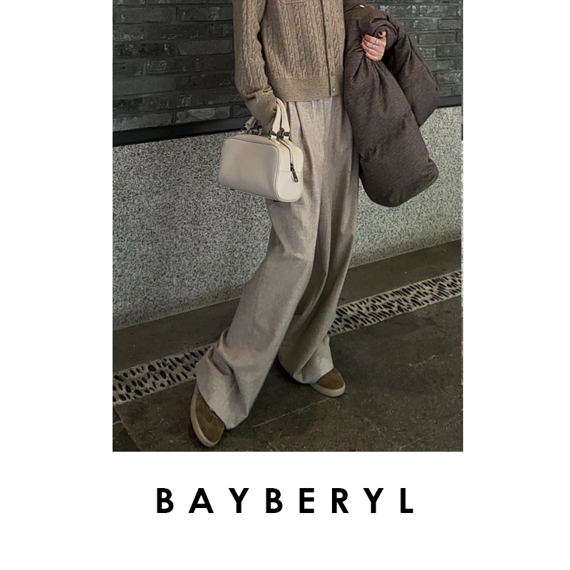 BAYBERYL老贝甩甩裤*loe花色拼松紧腰秋休闲裤女XXK5H2742-10/15