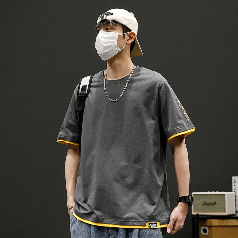 大码纯棉短袖t恤2025夏季新款短袖青年休闲宽松男士短袖t恤M8X5