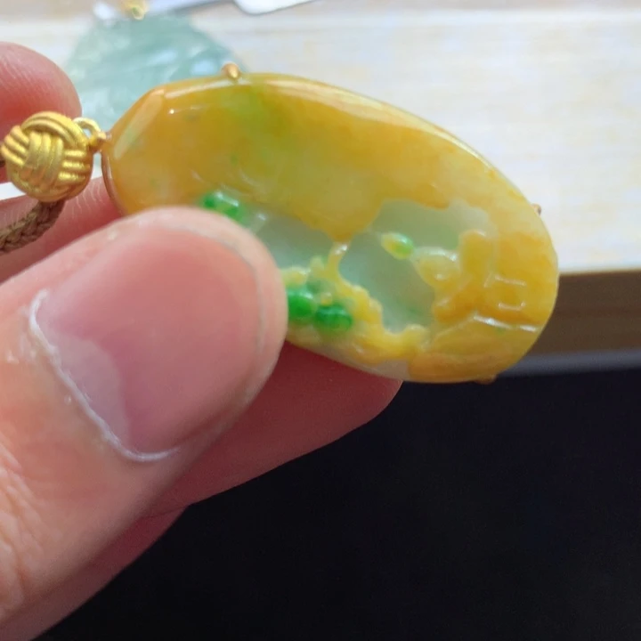 翡翠银S925镶嵌颈饰吊坠