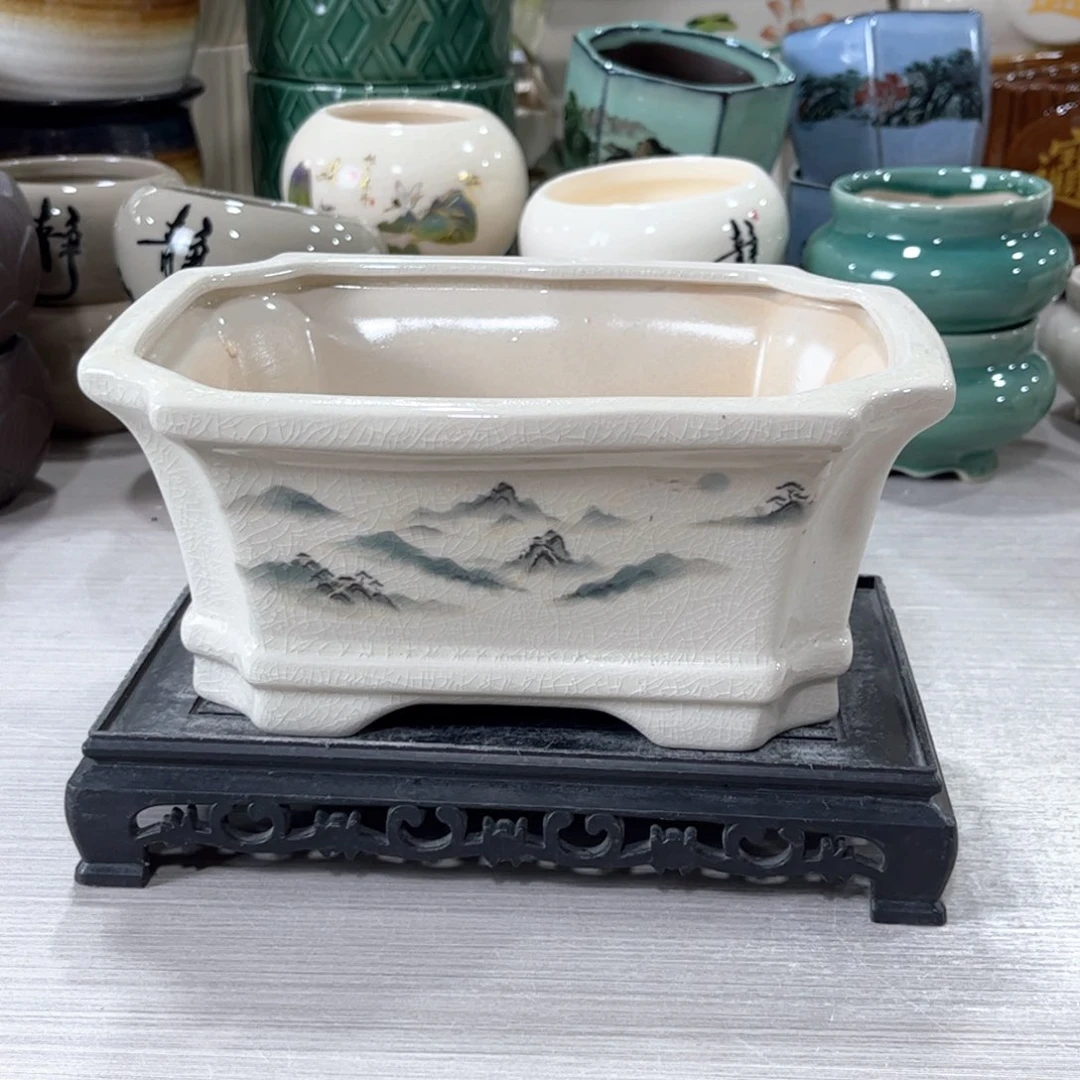 口  20*15*9.5陶瓷绿植多肉微瑕花盆