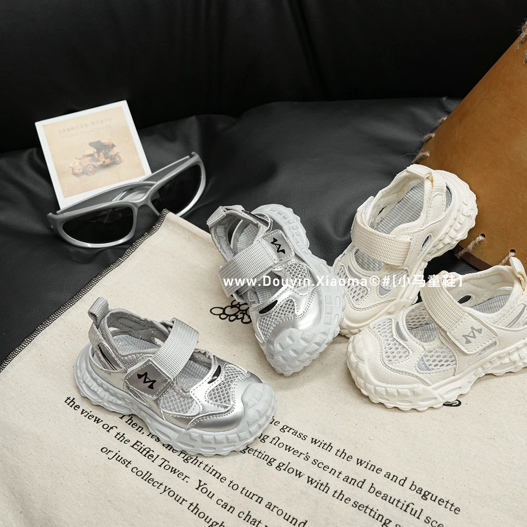 儿童运动鞋框子网鞋2025夏季男童包头网面透气运动凉鞋