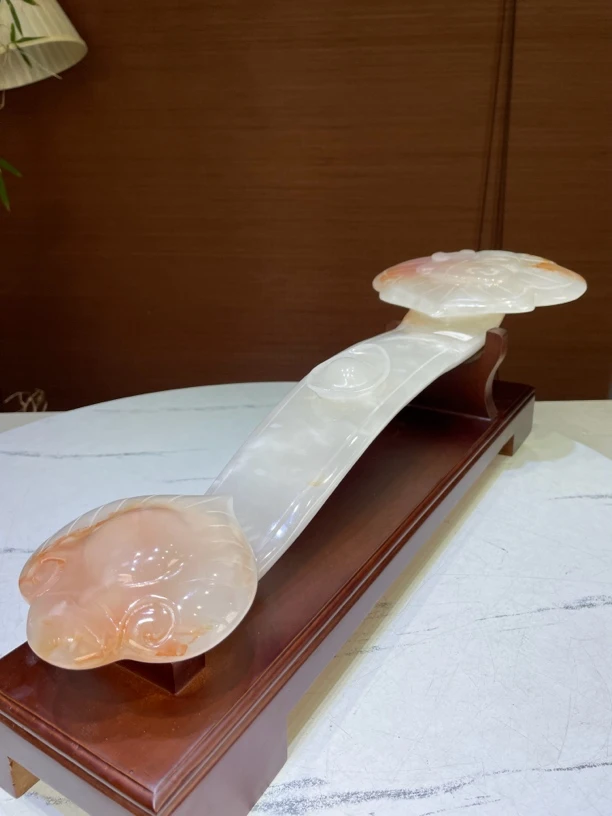 天然玉石如意摆件玄关电视柜条案新中式家居摆设