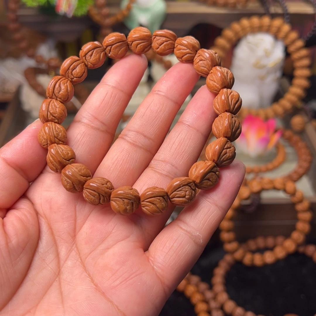 此***用桃核手串玉龙脊手串12