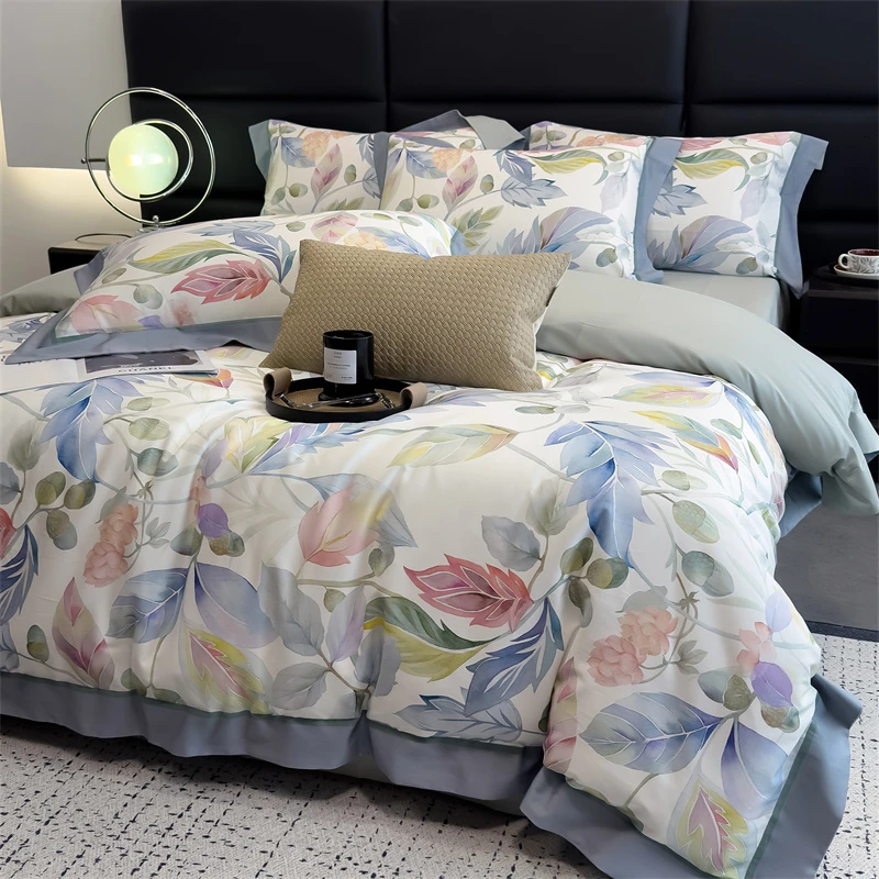 丽人凯  全棉贡缎纯棉印花高支高密四件套 盛夏（澜）