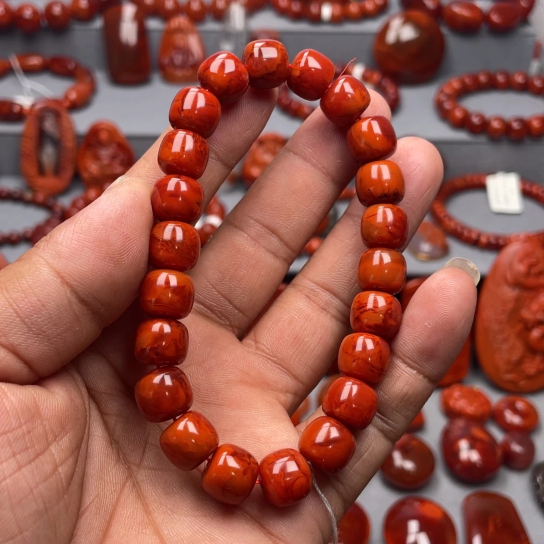 南红玛瑙未镶嵌珠宝奇石单圈10