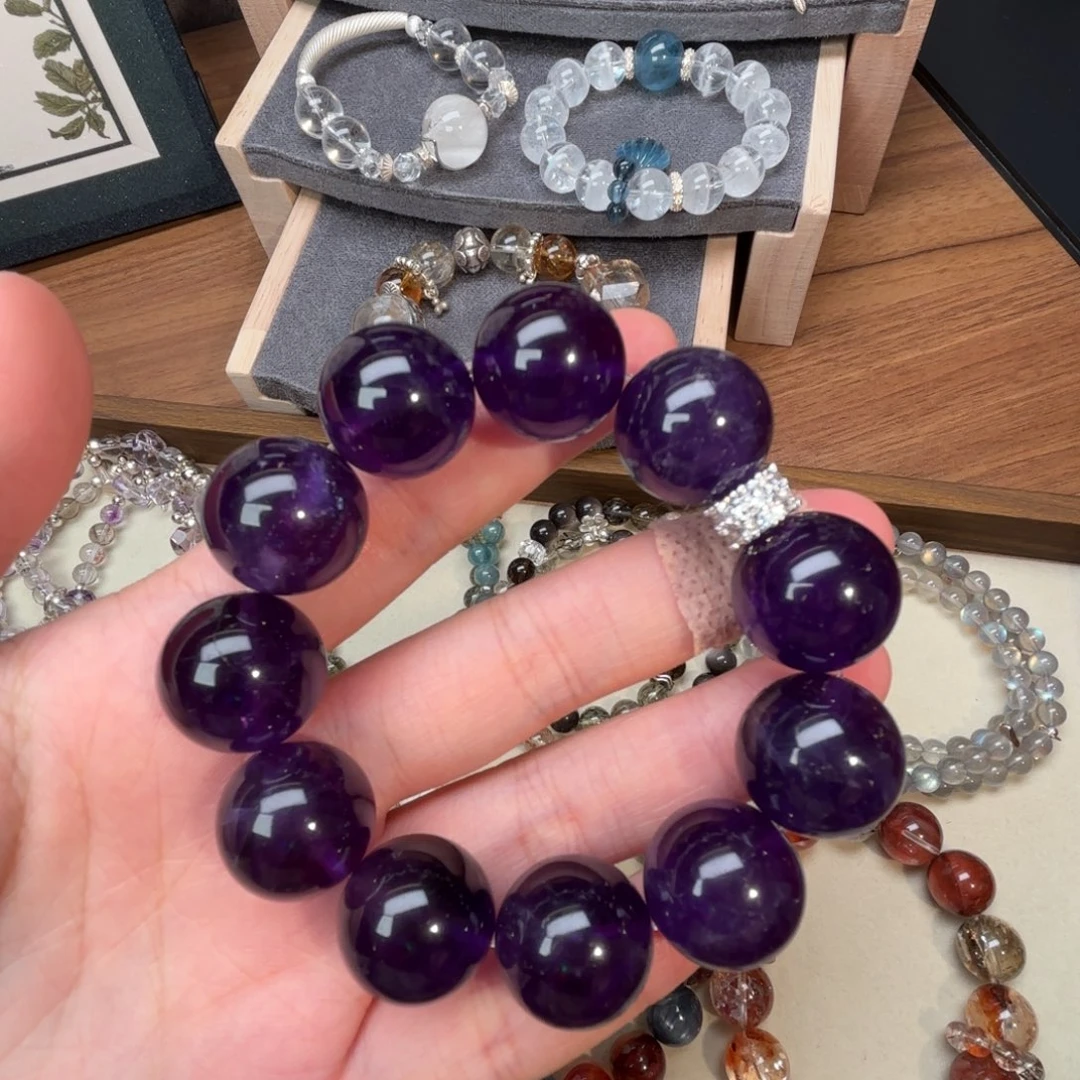 水晶合金手链天然水晶乌拉圭紫水晶手串