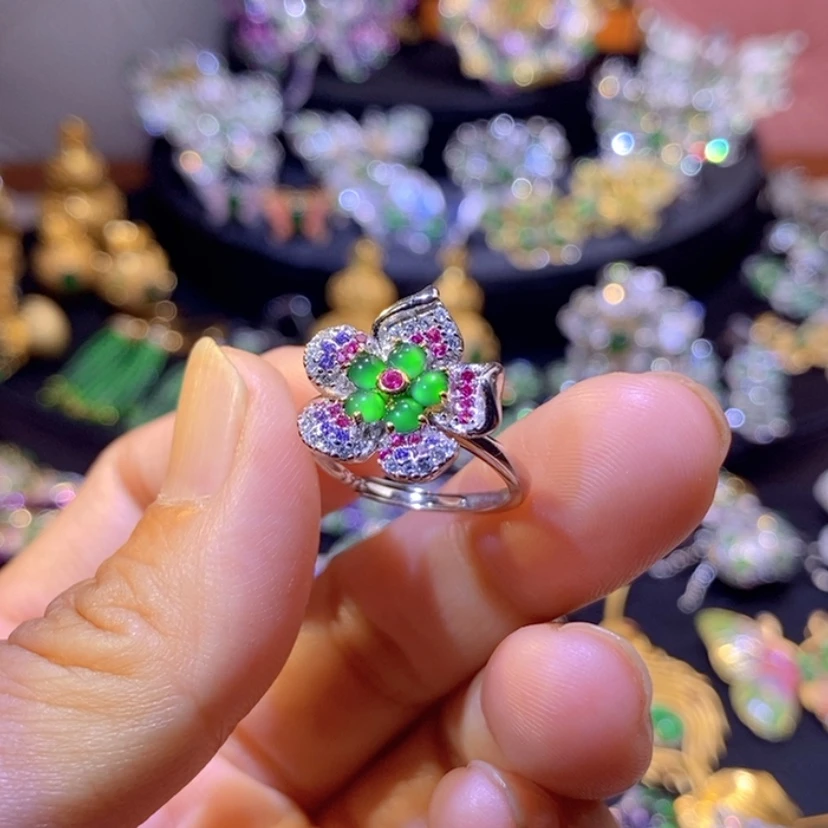 【闪购商品】翡翠挂件银S925镶嵌天然资源