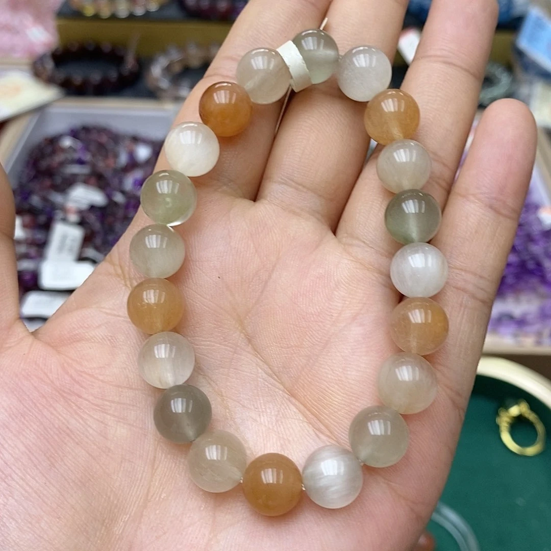 未镶嵌手链水晶N005彩兔毛9.5+