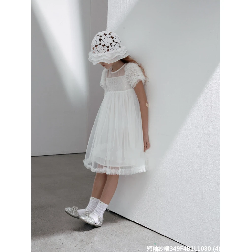 11080高端潮流时尚百搭范家童装短袖纱裙C14-4边