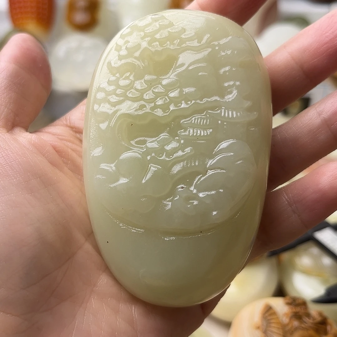 石材方解石手把摆件不退换山水