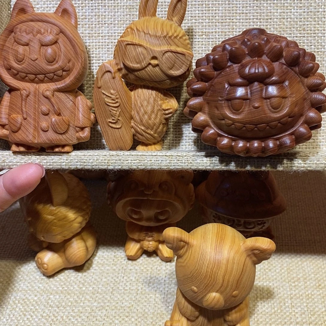 木开*崖柏手把件，拉布布