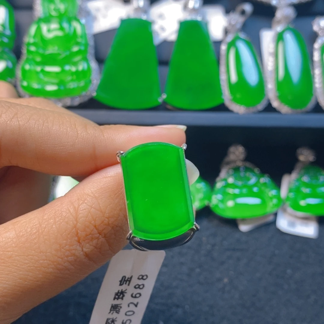 翡翠银S925镶嵌戒指