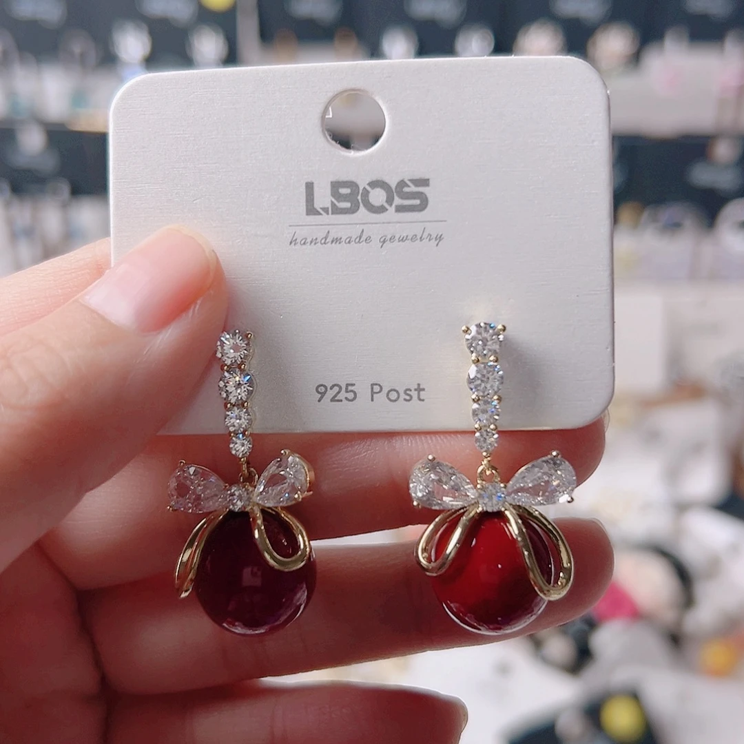 琉璃纯铜合金耳环的