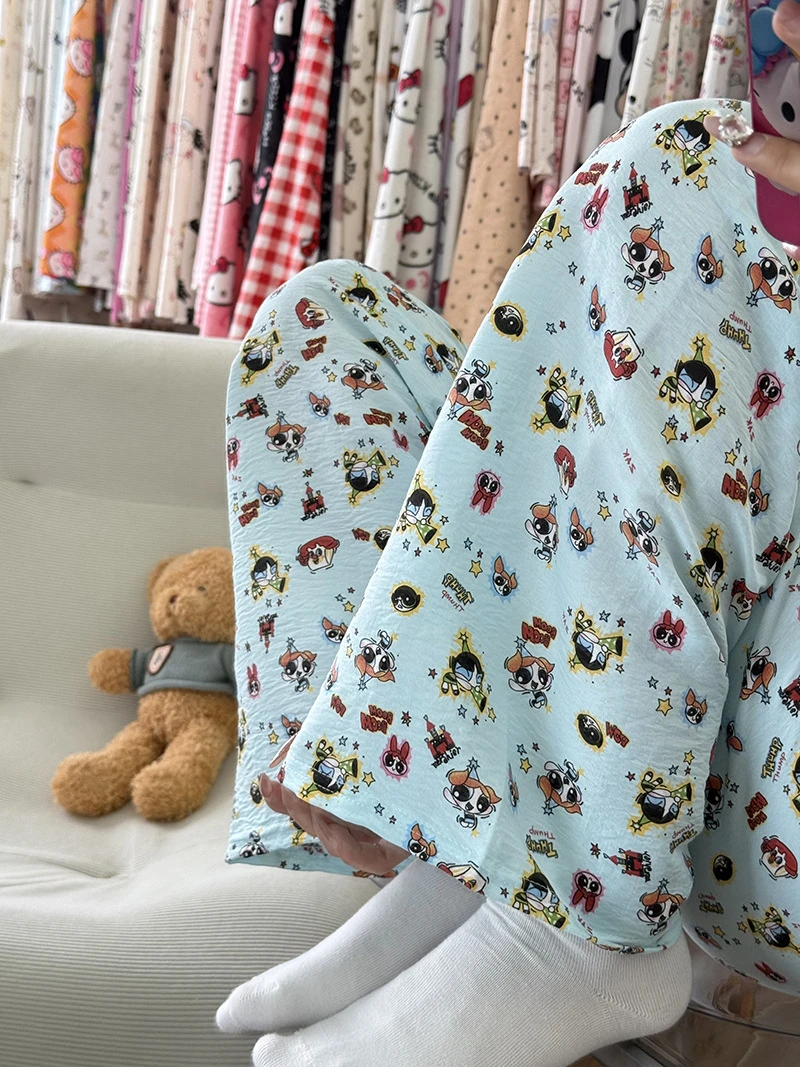 飞天小女警遛弯裤可爱裤子女款夏薄款宽松慵懒风可外穿夏季凉凉裤