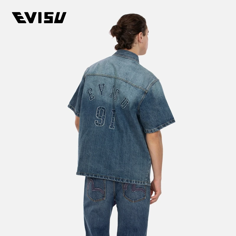 EVISU24秋季男士Capsule Zero复古牛仔衬衫2EAMAM4DI1152BZDN