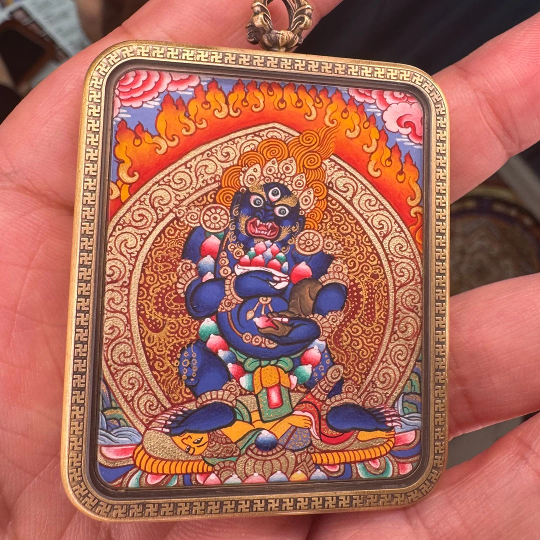 热贡手绘唐卡——黑财神