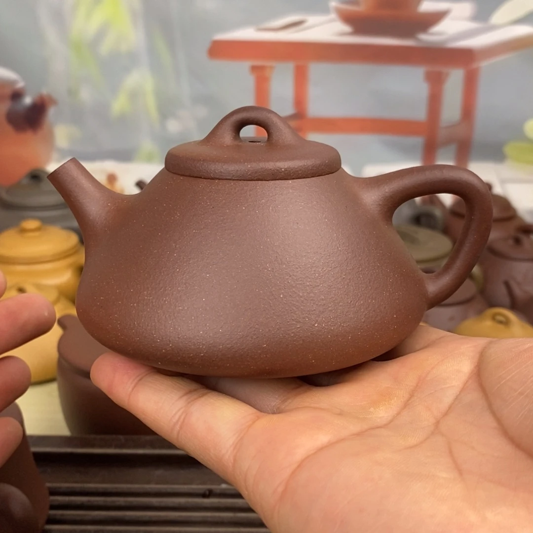 茶壶紫砂子冶石瓢200cc左右原矿深井紫泥0添加半手工