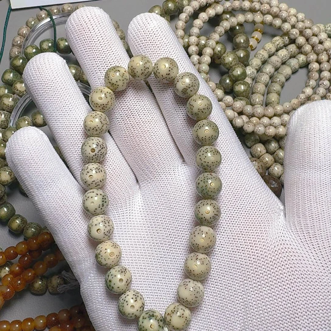 手串星月菩提原生态石玉料卡10圆珠细星手持