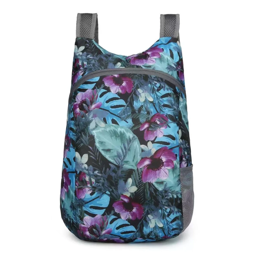 【海外订单】时尚户外可折叠七彩背包超轻防水旅游双肩包便携运动