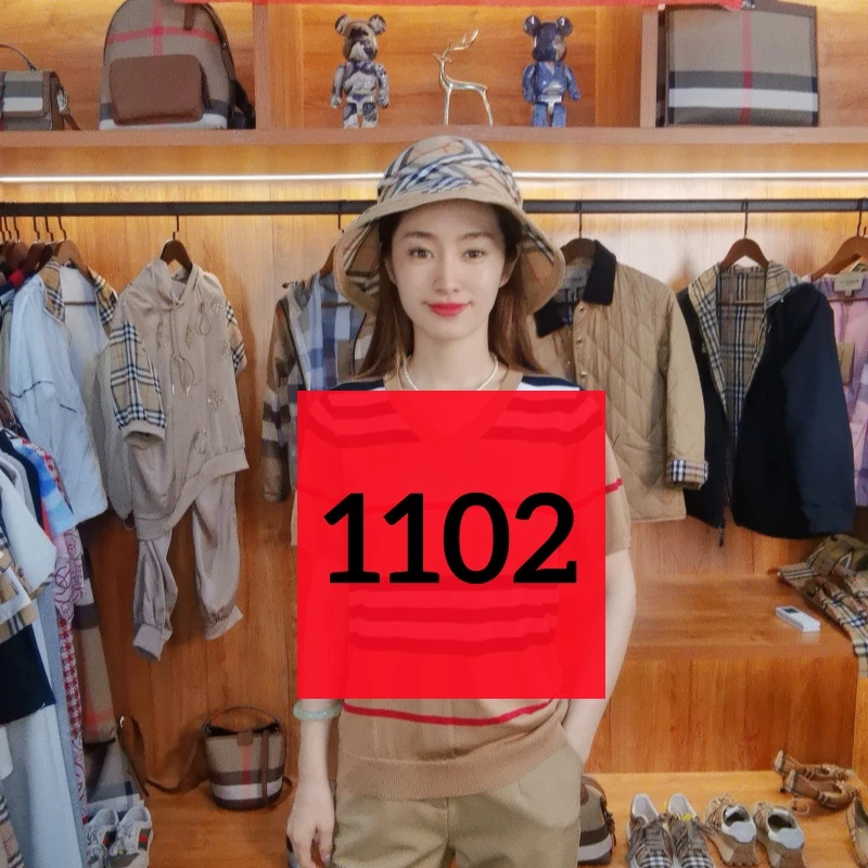 安迪-布琳阁薄款格纹针织衫-1102