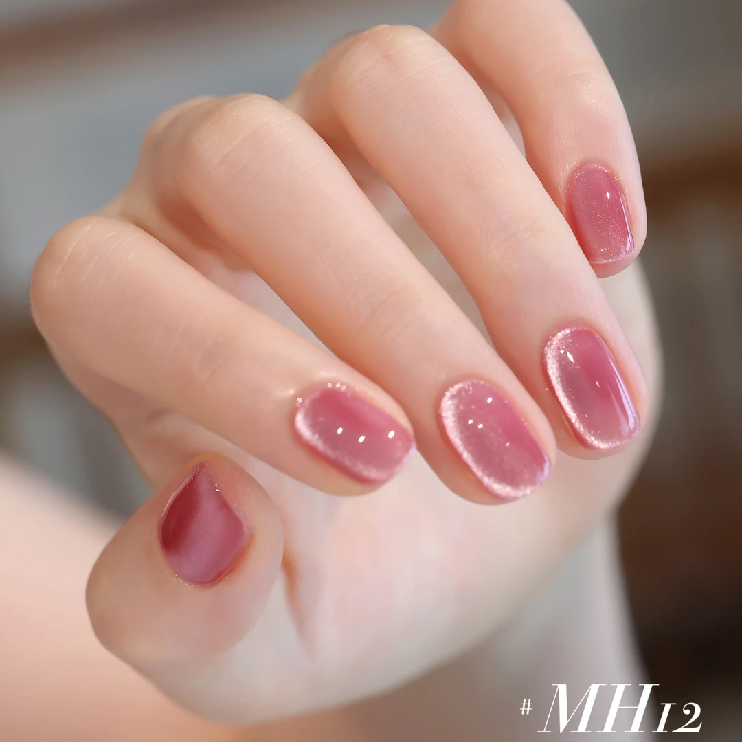 免烤猫眼指甲油裸色玻璃珠护甲油2025爆款秋冬美甲款式推荐亮晶晶