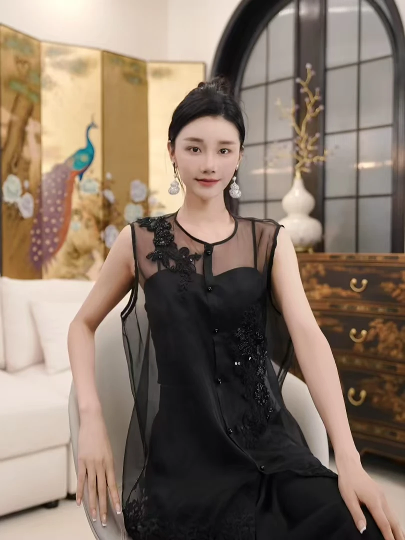 Betty Bairn【花魁】高定系列桑蚕丝刺绣马甲25B-BW9381