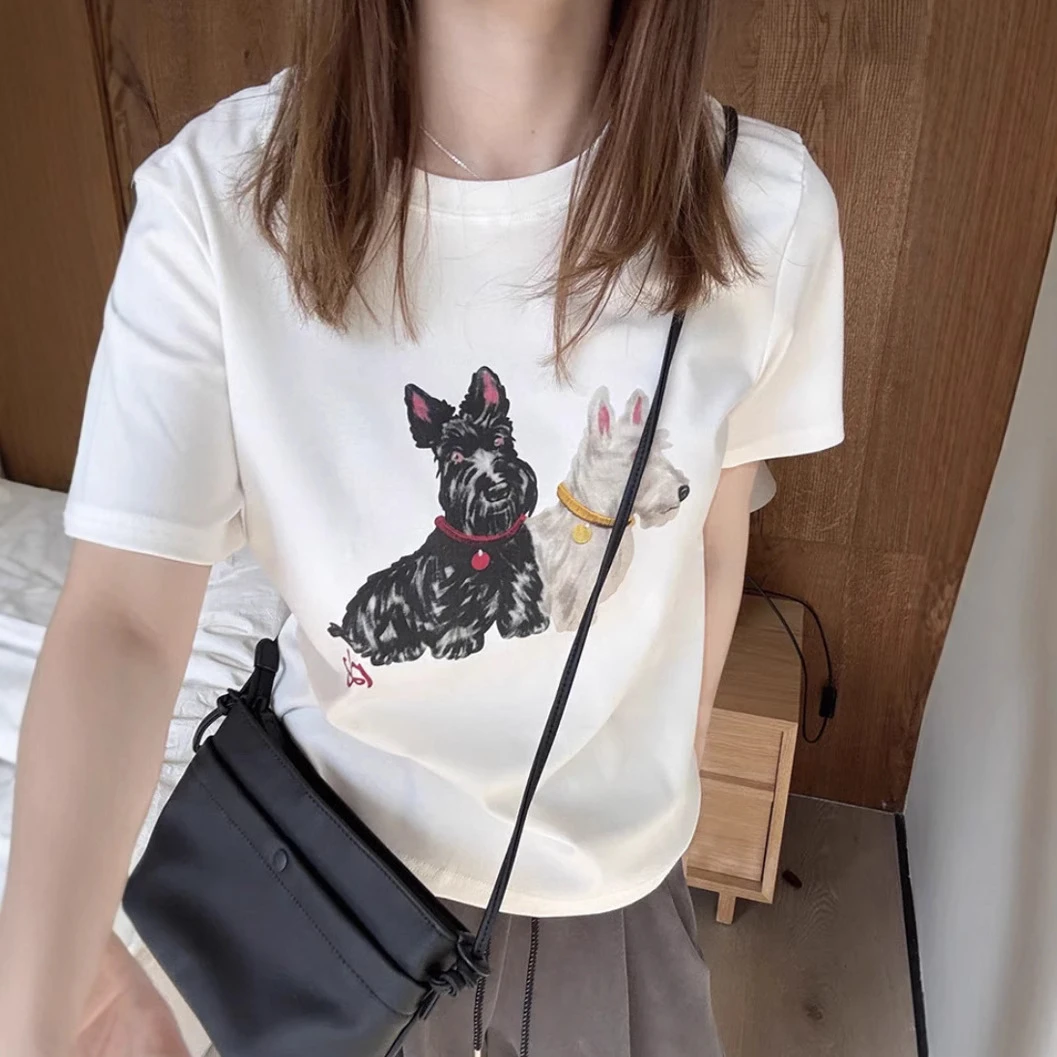 TX5082 韩版白色卡通印花显瘦体恤女 58