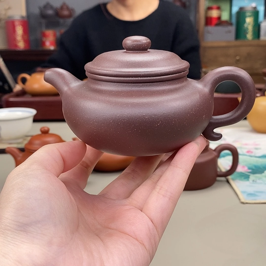 紫砂茶壶四号井紫泥半手仿古200cc